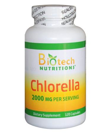 Biotech Nutritions Chlorella 2000mg Vegetable Capsules 120 Count