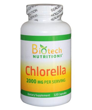 Biotech Nutritions Chlorella 2000mg Vegetable Capsules 120 Count - Buy Online on GoSupps.com