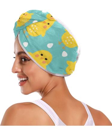 Happy Yellow Chicken Hair Towel 2 Pack | Super Absorbent Quick Dry Hair Turbans for Women & Girls | Perfect Hair Drying Solution - Buy Online on GoSupps.com
