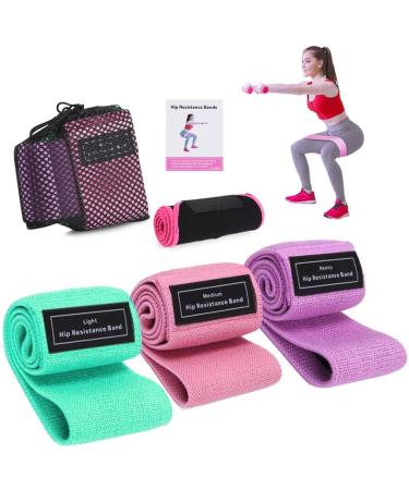 Fyore Resistance Workout Hip Exercise Bands 3 Set Booty Bands for Butt Legs Glutes Non Slip Wide Fitness Elastic Circle Bands Heavy Strength Loop Bands for Squat Glute Hip Training #1 Style1 - Buy Online on GoSupps.com