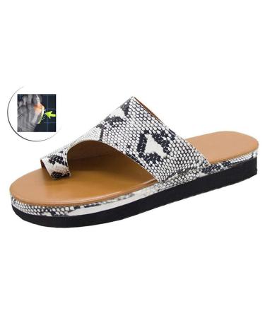 Creev comfortable plateau sandals for women bunion correction sandals summer leather flip-flops open toes breathable casual beach travel shoes 10.41 (10 42 EU) 3 41 EU