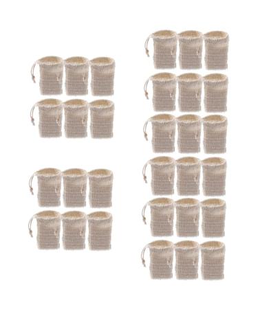 Baluue 30 Pcs Soap Bag Soap Savers Exfoliating Soap Saver Household Soap Pouch Bar Soap Cotton Linen Beige