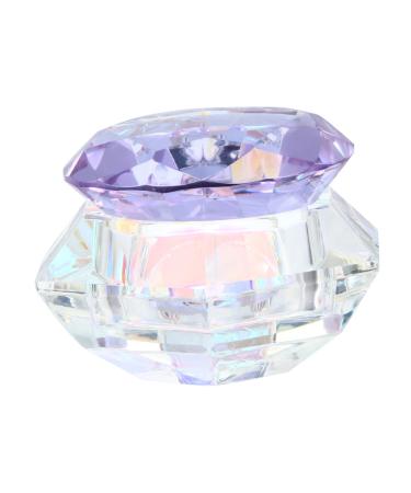 POPETPOP Nail Art Crystal Cup Cosmetics Glass Jars Crystal Glass Jar Lipstick Glass Jar Nail Art Glass Cup Nail Art Glass Container Cream Glass Jar Nail Art Glass Jar Purple Manicure Cover 6.5x8cm Purple