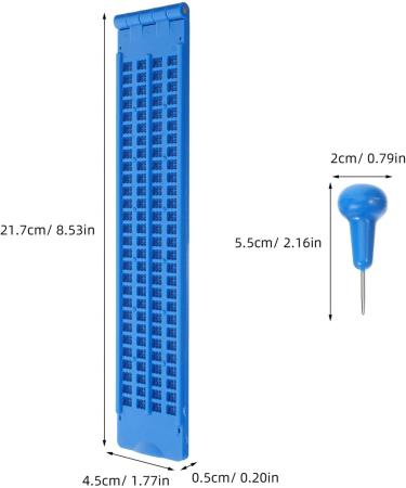 Baluue 4 Lines 28 Cell Braille Slate and Stylus Braille Writing Slate Plastic Braille Slate Kit for Blind and Visually Impaired Blind Children Blue - Buy Online on GoSupps.com