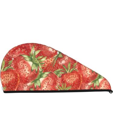 Strawberry Microfiber Hair Towel - Soft Super Absorbent Coral Velvet for Long Curly & Thick Hair | Quick Dry Hair Wrap for Women - Buy Online on GoSupps.com