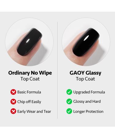 Buy GAOY 2 Pcs No Wipe Gel Top Coat 16ml - Glossy Finish UV Light Cure Gel Nail Polish - International Shipping Available - Buy Online on GoSupps.com