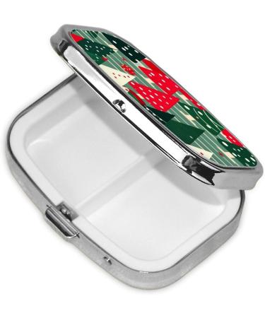 Christmas Trees Print Mini Pill Box - Portable Iron Plating Pill Organizer for Home & Travel - Buy Online on GoSupps.com