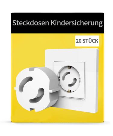20 pieces sockets child safety socket protection for sticking sockets cover child locking socket socket fuse for babies and toddlers white - Buy Online on GoSupps.com