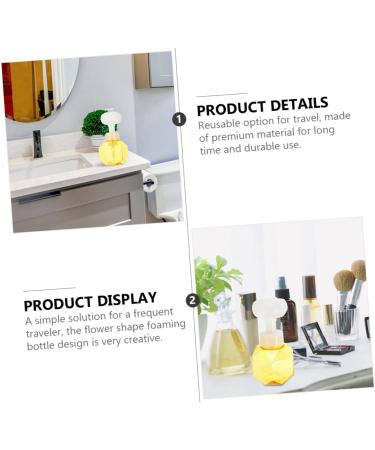 Fomiyes 2-Piece Flower Bubble Bottle Makeup Set - Foam Spray Bottle & Shampoo Foam Maker - Yellow PP Container 9.7x9.7x16.3cm - International Shipping Available - Buy Online on GoSupps.com