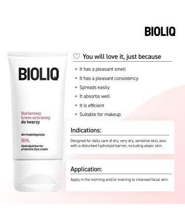 Bioliq Barrier Protective Face Cream Advanced Hydrating and Restorative Formula for Dry Sensitive and Irritated Skin Supports Barrier Repair Promotes Moisture Lightweight and Non-Greasy 50ml - Buy Online on GoSupps.com