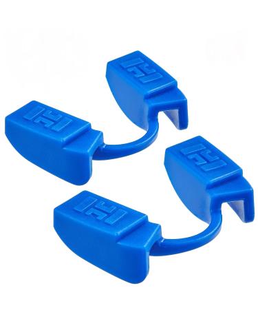 Weight lifting mouthpiece for fitness and gym powerlifting mouth protection all kinds of strength sports low jaws no contact (2 pack blue)