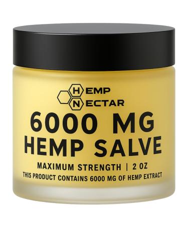 Hemp Nectar 6000 Mg Salve: Perfect for Back Joints Neck HIPS Fingers Knees and Sore Muscles. All Natural Relief Salve - Made in The USA