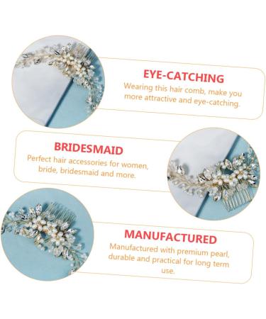 Housoutil 1pc Pearl Comb Hairpieces Rhinestone Headpiece Wedding Hair Comb Crystal Hair Clips Crystal Hair Comb Wedding Pearl Headpiece Rhinestone Hair Clips Sparking Hanfu Bride The Photo - Buy Online on GoSupps.com