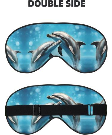 Dolphins in Love Print Unisex Eye Mask | Soft Comfort Travel & Yoga Sleep Shade - Buy Online on GoSupps.com