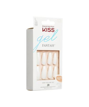 KISS Gel Fantasy Collection Sculpted Fake Nails Manicure Set - True Color, with Nail File, Glue & 28 Glue-On Nails - 1 Count - Buy Online on GoSupps.com