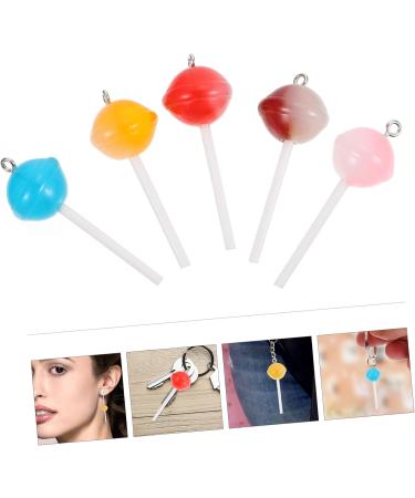 30 Pcs Lollipop Pendant Keychain Key Fob Lollipops Dessert Resin Charm Fashion Pendant Cartoon Cake 4.50X1.50X1.50CM Random Color - Buy Online on GoSupps.com