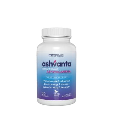 Ashvanta by Pharmaxa Labs Premium KSM 66 Ashwagandha Supplement Supports Calm Mood Mental Clarity Steady Energy Stress Relief & Immune Support 30 Capsules / 30 Day Supply