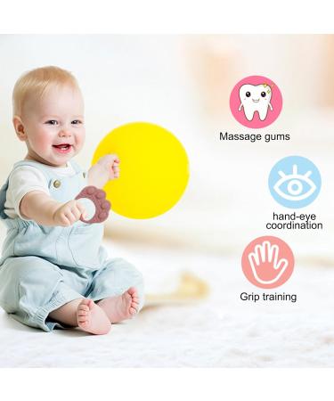 VESONE Dunkelpink Silicone Bite Rings for Babies & Toddlers - Food-Safe Sensory Toys Paw-Shaped Teething Tools - Buy Online on GoSupps.com