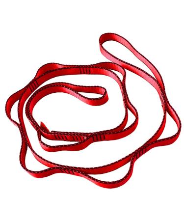 CAPARK 53 Inches Daisy Chains Rope Climbing Lanyard Nylon Straps Looped Strong Slings 23 kN Aerial Yoga Webbing 1PC Red