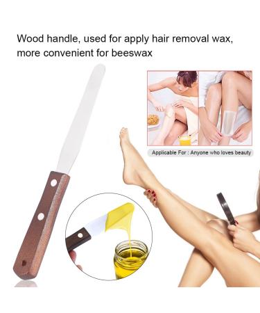 Durable Stainless Steel Wax Spatula | Reusable Metal Wax Applicator with Wooden Handle for Hair Removal - Buy Online on GoSupps.com