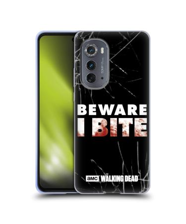 Head Case Designs Officially Licensed AMC The Walking Dead I Bite Typography Soft Gel Case Compatible with Motorola Edge (2022)