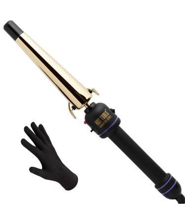 HOT TOOLS Pro Signature Flipperless Gold Curling Wand, 3/4 to 1-1/4 Inch