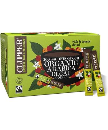 Clipper Coffee Medium Roast Decaf Arabica Coffee | 200 Sachets | Individually Wrapped Decaffeinated Instant Coffee | Gourmet Coffee (600 Sachets Decaf) Decaf 9 g (Pack of 1)