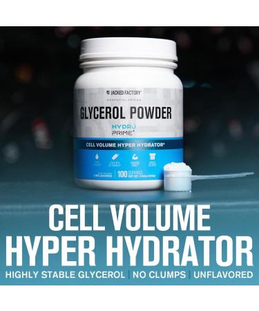Jacked Factory Glycerol Pump Powder - Cell Volume Hyper Hydrator with HydroPrime Glycerol Powder to Enhance Pumps Hydration Muscle Fullness Endurance & Performance - 100 Servings Unflavored 100 Count (Powder) - Buy Online on GoSupps.com