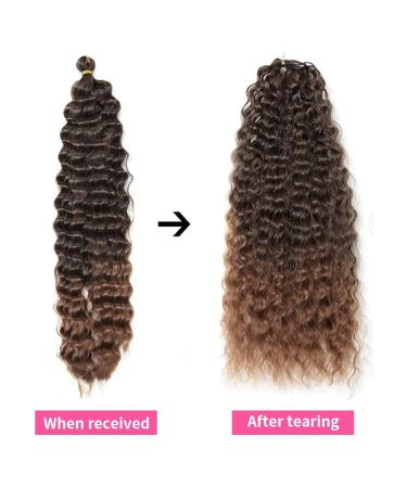 Deep Twist Crochet Hair - 22 Inch Synthetic Ombre Kinky Curl Extensions | 3 Packs Waterwell Twist Braided Hairstyles - Buy Online on GoSupps.com