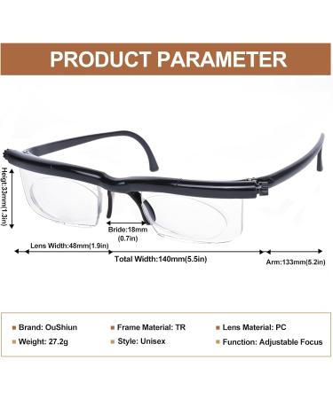 OuShiun Adjustable Focus Reading Glasses -6D to +3D | Variable Focus Glasses for Men & Women | International Shipping Available - Buy Online on GoSupps.com