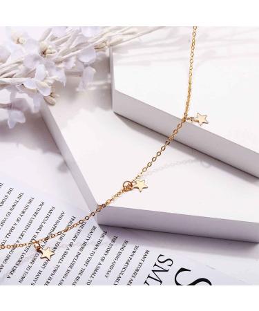 Boho Star Choker Necklace - Gold Dangle Star Jewelry for Women & Girls | Minimalist Collar Necklace - Buy Online on GoSupps.com