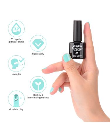 JEWHITENY 36 PCS Gel Nail Polish Kit with 120W UV Nail Lamp - 33 Colors Gel Polish Set with Manicure Tools - All-In-One Nail Gel Kit - Buy Online on GoSupps.com