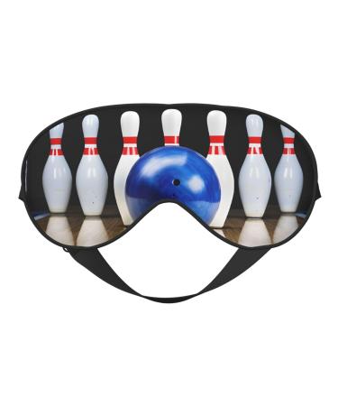 Sleep Mask Eye for Women Men Reusable Soft Blackout Eye Masks Covers for Night Better Sleep Travel Camping Road Trip Essentials Gifts for Him Her - Bowling