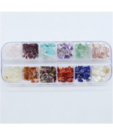 Natural Crystal Rough 12Color/Set Irregular Natural Nail Crystal Stone Sequins Charm Agate Gem Gravel DIY Nail Decoration Bead Crystal - Buy Online on GoSupps.com