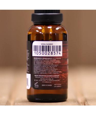 Rocky Mountain Barber Men's Cedarwood Beard Oil | Natural Grapeseed Coconut & Argan Oils | Nourish & Soften Your Beard - Buy Online on GoSupps.com