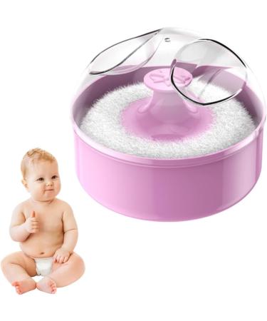 Soft Dustproof Body Powder Quaste & Container | Hygienic Portable Pink Powder Case | International Shipping - Buy Online on GoSupps.com