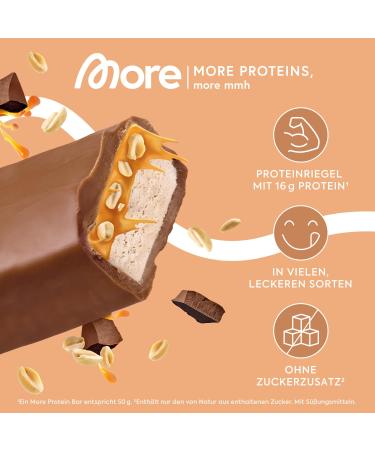 MORE Protein Bar - 10-Pack Peanut Caramel | 50g High-Protein Snack | International Shipping - Buy Online on GoSupps.com