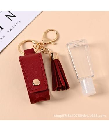 HSYHERE Multifunction Portable Empty Travel Bottle Keychain Hand Sanitizer Bottle Keychain PU Leather Tassel Key Chains Car Key Ring +Refillable Containers for Toiletry Shampoo Lotion Soap -Yellow - Buy Online on GoSupps.com