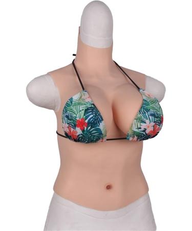 High Collar Half-Length Silicone Breast Shapes - Ivory White E 1860g | Ideal for Halloween Christmas Mastectomy Prosthesis Weddings & Cosplay - Buy Online on GoSupps.com
