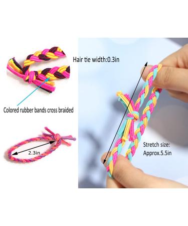 Braided Hair Scrunchies 50pcs Hair Ties Elastic Bands Hair Accessories - Mixed Colors - Buy Online on GoSupps.com