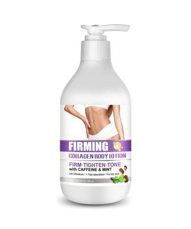 Grospe Firming Body Lotion for Women Caffeine & Collagen Body Lotion for Dry Crepey Loose Skin Skin Tightening Cream Nourishing and Moisturizing for Belly Bum Chest & Thighs 10.14 Fl Oz