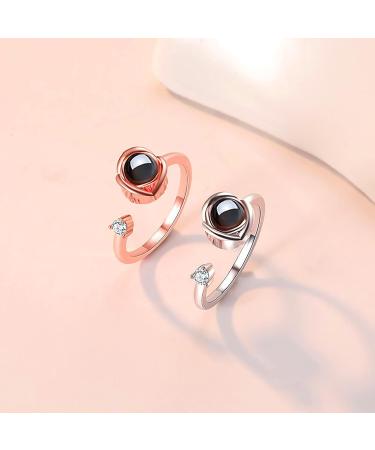 Custom Photo Projector Ring | Personalized Crown-Shaped Engagement & Anniversary Ring for Women - Rose Gold - Buy Online on GoSupps.com