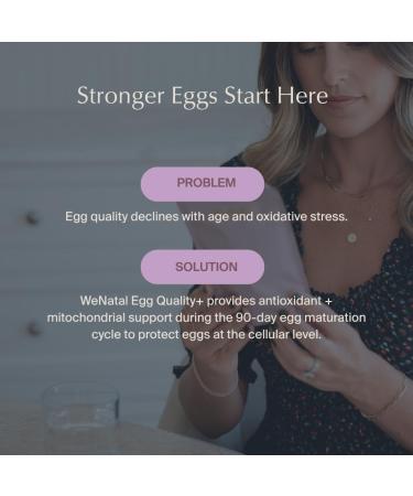 WeNatal Egg Quality+ Supplement. CoQ10 NAC PQQ L-Carnitine Alpha Lipoic Acid Methylated Folate B12 Zinc Vitamin C Supports Egg Health Fertility and Mitochondria 90 Capsules - Buy Online on GoSupps.com