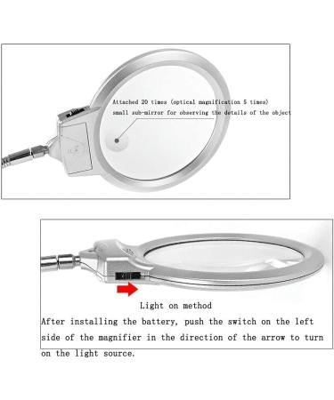 Portable Magnifiers Desktop 10X Adjustable with LED Lights HD Clear Old Reading Newspaper Literacy Full of Stars - Buy Online on GoSupps.com