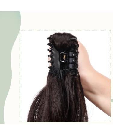 Buy Sego 45cm Ponytail Hair Extension - Voluminous Wavy Dark Brown Clip-In Braid - 140g Synthetic Hair - Buy Online on GoSupps.com
