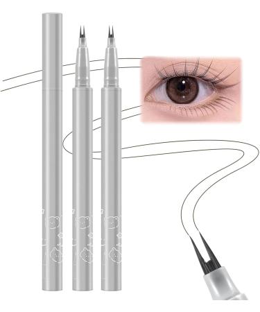 Black Eyeliner - Double Tip Eyelash Liner Eye Pencil - Waterproof Natural Lower Eyelashes Liner Black Make Up Pens for Girls Women Gray Brown - Buy Online on GoSupps.com