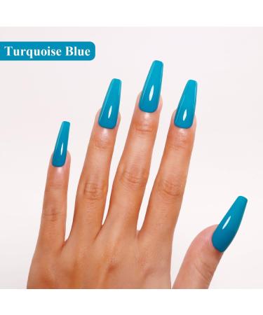 Imtiti Blue Gel Nail Polish 15ML Turquoise Blue Gel Polish Autumn Winter Gel Nail Polish Soak Off LED UV Nail Gel Polish DIY Nail Art Starter Manicure Salon Gel Nail Kit - Buy Online on GoSupps.com