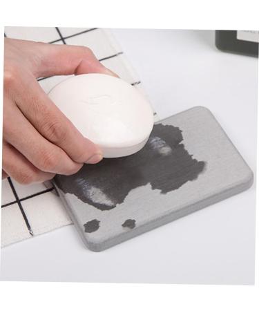 Amosfun 2pcs Diatomite Soap Pad Silicone Soap Holder Soap Dishes for Bathroom Soap Silicone Pad Soap Holder for Shower Rectangle Grey 13*8cm - Buy Online on GoSupps.com