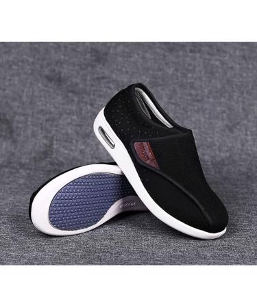 Men's Wide Width Walking Shoes for Diabetic Edema - Adjustable Closure Outdoor Comfort Size 9.5 Black - Shop Internationally - Buy Online on GoSupps.com
