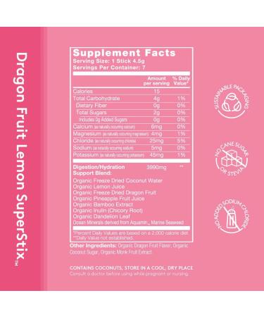 Sol ti Organic Electrolyte Digestion Hydration Drink Mix Superfood Non GMO 14 Sticks - Dragon Fruit Lemon - Buy Online on GoSupps.com
